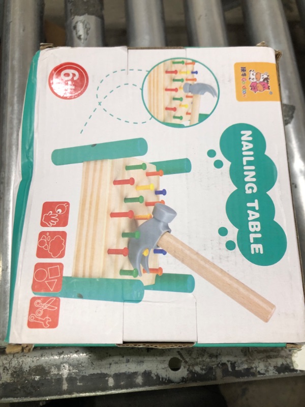 Photo 1 of OUJILA Wooden Baby Workbench Pounding Hammer Toy for Toddlers,STEM Educational Preschool Learning Toys for Kids, Great DIY Gift for Boys and Girls