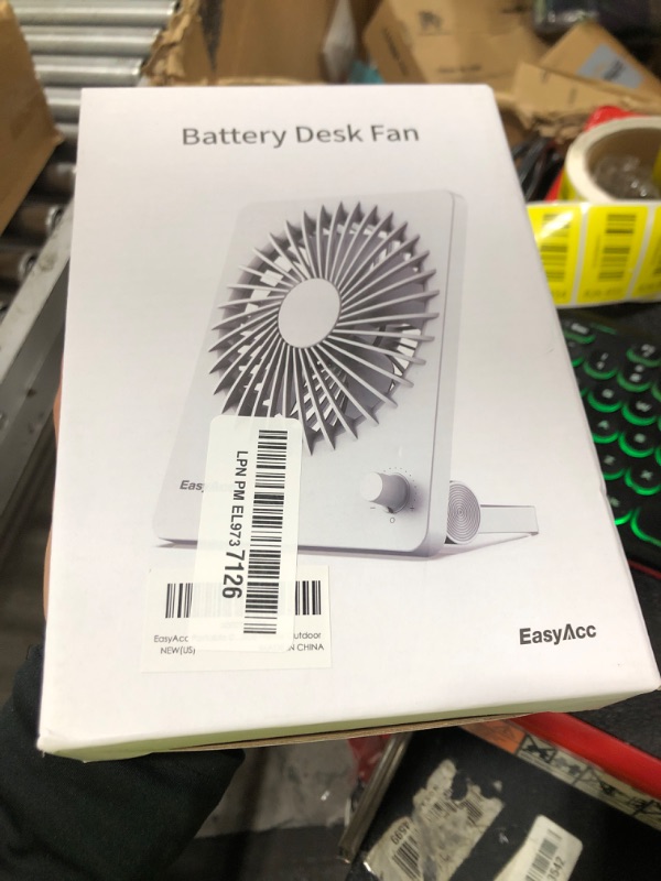 Photo 1 of EasyAcc Portable Desk Fan, 3350 Battery Operated 6-Inch Foldable Travel Desktop Fan, Ultra-Quiet Step-less Speed Control, 160 Tilt Standing Hanging for Office Home Outdoor