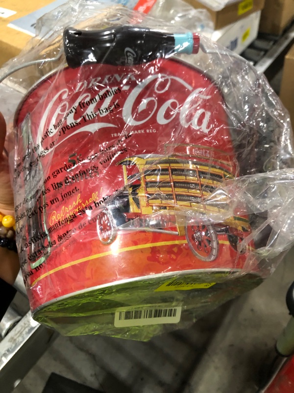 Photo 1 of Coca-Cola Large Beverage Bucket with Coke Bottle Handle, Red (773317-12)
