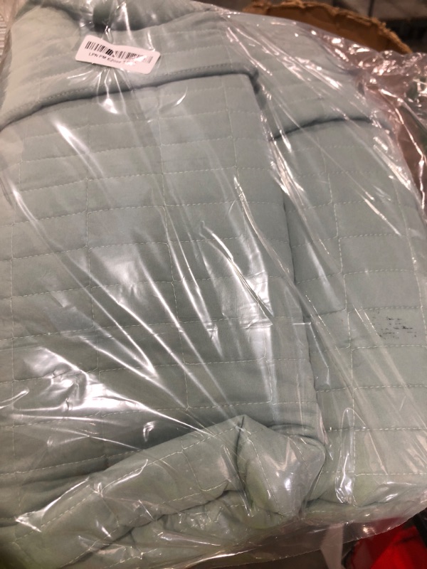 Photo 1 of Comfort Spaces Kienna Quilt Set- Double Sided Stitching Design Summer Blanket, Lightweight, Soft, All Season Bedding Layer, Matching Sham, Sage Green Coverlet Twin/Twin XL(66"x90") 2 Piece