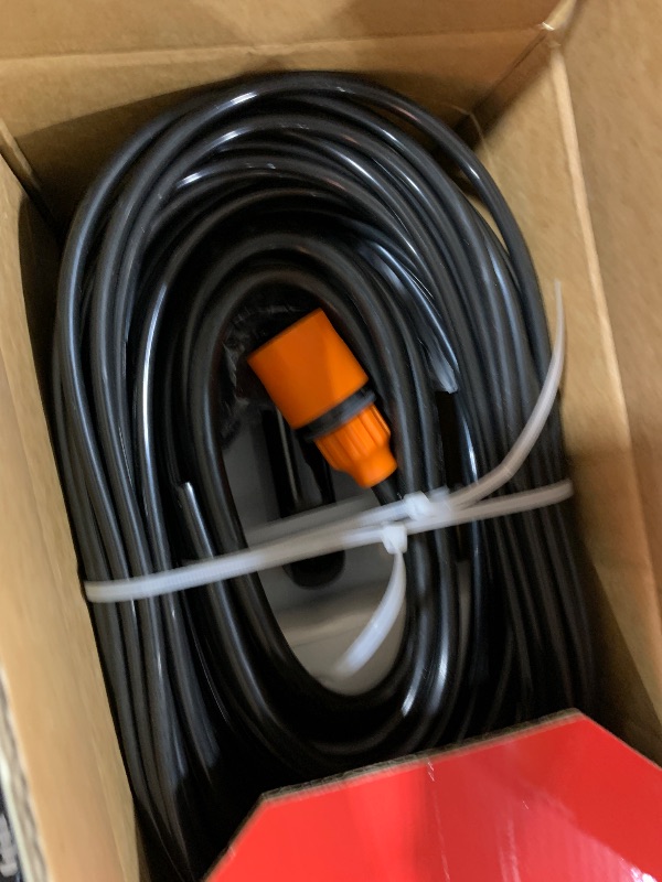 Photo 1 of Outdoor Misting Cooling System High Pressure Misters for Outside Patio with Pump Kit, 65.6FT Misting Line with Brass Mist Nozzles Self Priming Sprayer Misters for Chicken Coop Garden Greenhouse