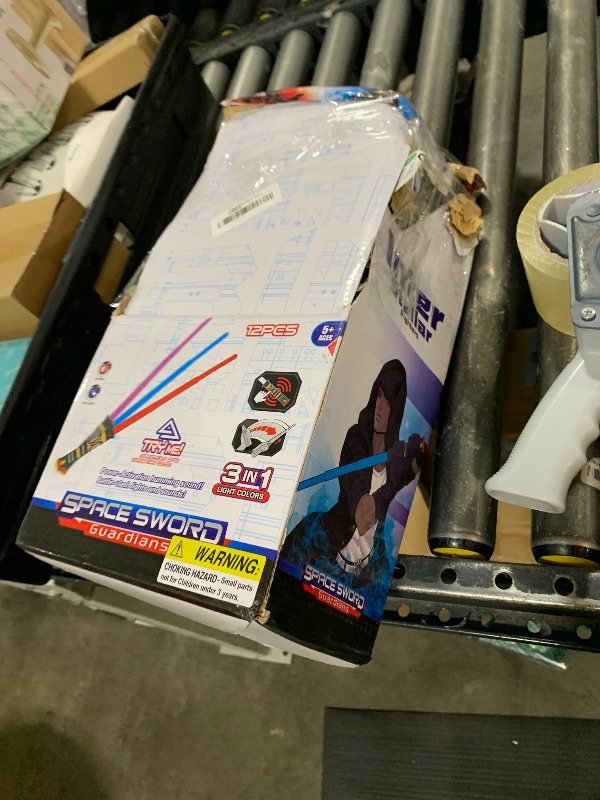 Photo 1 of Liberty Imports 12 Pack: LED Light Up Sabers Set - Color Changing Motion Sensitive Retractable Swords with FX Sound Effects for Themed Parties, Bulk Party Favors and Cosplay