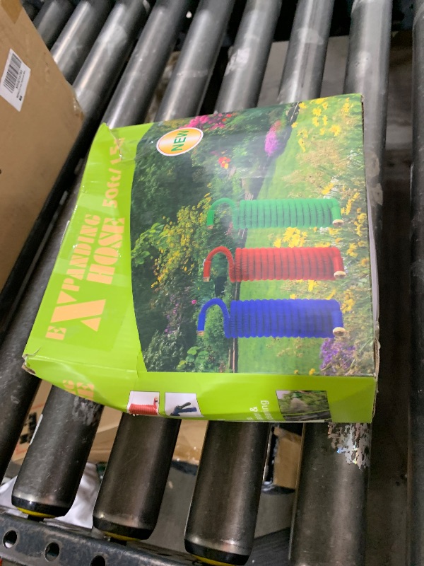 Photo 1 of 50 ft Expandable Garden Hose with 10 Spray Nozzle - 4 -Layer Latex Core - Heavy Duty Superior Strength 3750D - 50ft Expanding Water Hose - Extra Strong Brass Connectors/Storage Bag
