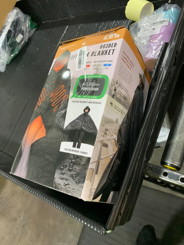 Photo 1 of iClimb Heated Camping Blanket with Hood and Battery Pack (Dark Grey)