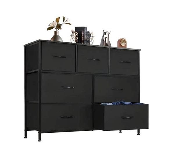 Photo 1 of [Black] 7 Drawers Fabric Storage Tower Bedroom Vanity Bathroom Storage Cabinet Tv Cabinet With 7 Drawers Fabric Storage Tower
