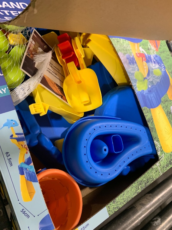 Photo 1 of BELLOCHIDDO Water Table for Toddlers 1-2 - Summer Toys, 2-Tier Rain Showers Splash Pond for Outside Beach Backyard Summer, Activity Sensory Outdoor Play Table for Toddlers