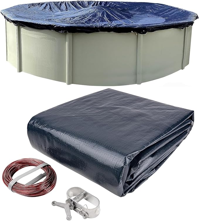 Photo 1 of 18’ ft. Round Pool Winter Cover for Above Ground Pools - 8-Year Warranty, Cold and UV Resistant, Weatherproof and Durable, Winch & Cable Included
