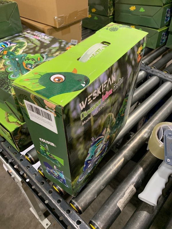 Photo 1 of Dino Kids Inline Skates for Boys Girls,WESKIFAN Dinosaur Blades Skates with Shiny Light up Wheels&Adjustable Ages 6-8-12 Year Old, Men Roller Skates for Birthday Xmas Gifts Toys, Patines para Niñas