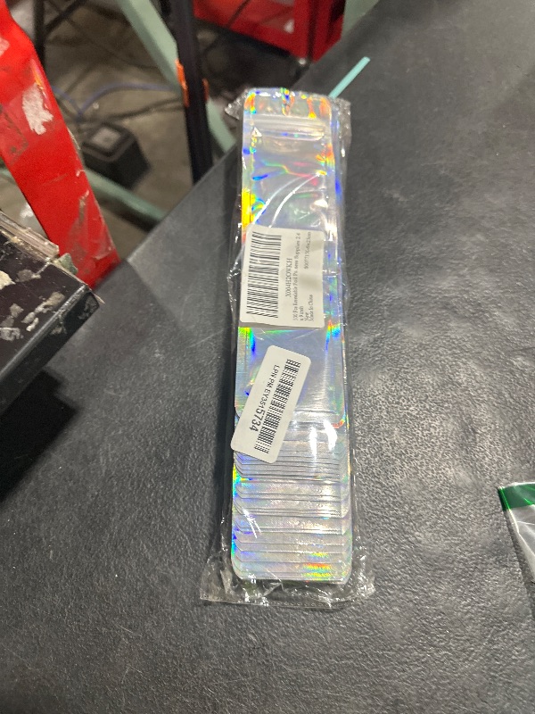 Photo 1 of 100 Pcs Resealable Foil Pouch Bag Pen Bags Holographic Zipper Storage Bags Pen Packaging Bags for Pen Jewelry Cosmetic Small Business Supplies 2.4 x 9 inch