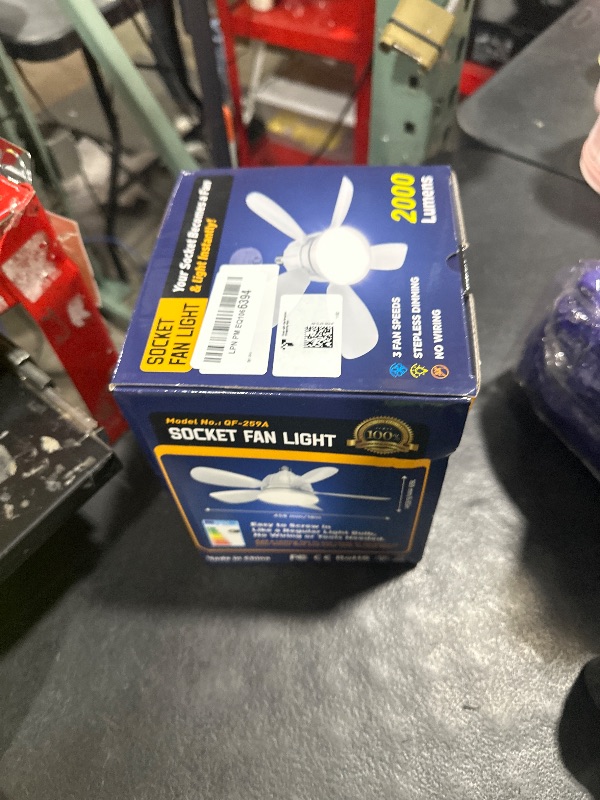 Photo 1 of OSTIVE Socket Fan Light with Remote: 18'' Small Ceiling Fans with Lights, 2000 Lumens Dimmable Led Bulb, 3 Colors 3000K-6500K, Easy Install Screw in E26 Base for Bedroom Living Room Kitchen Garage