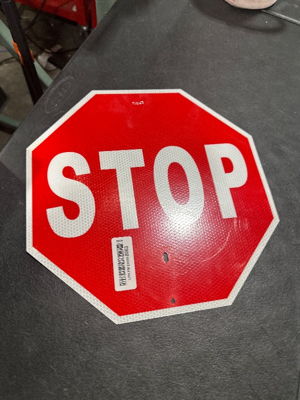 Photo 1 of Stop Slow Sign, Double Sided Street Slow Warning Reflective Signs, 13x13 inch Octagon Rust Free Aluminum, with Bamboo Handle, UV Protected and Waterproof, Weather Resistant, Durable Ink, Easy to Mount