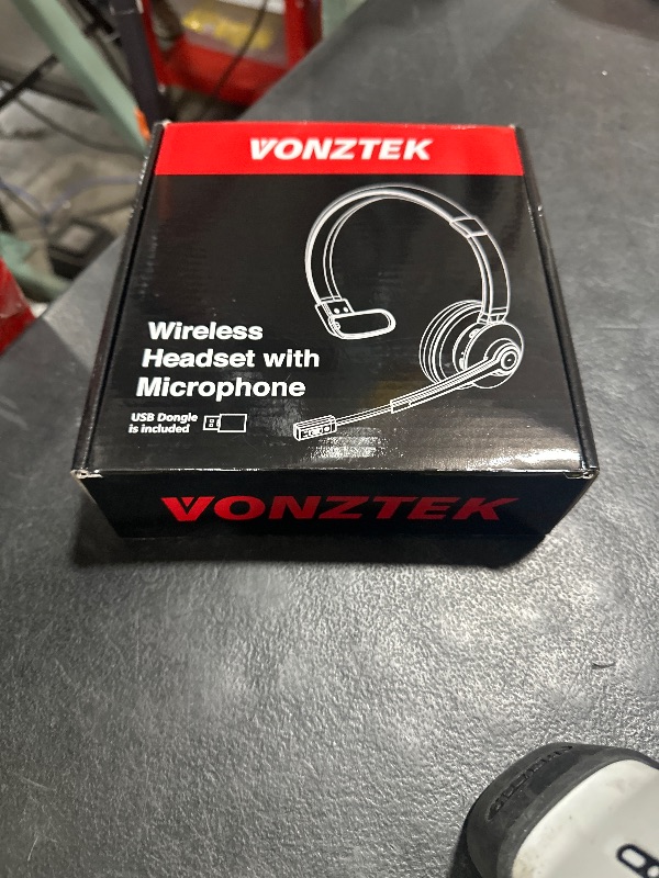 Photo 1 of Wireless Headset, Bluetooth Headphones with Microphone Noise Canceling & USB Dongle, Singler-Ear Bluetooth Headset with Mic Mute for Cell Phone Computer Work Office Meetings Trucker Teams Skype Call