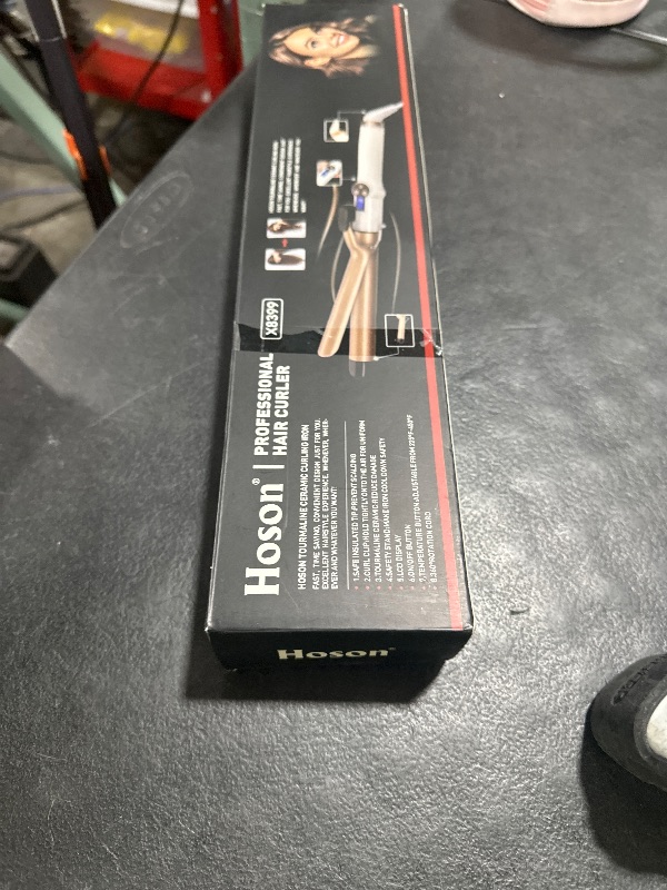 Photo 1 of Hoson 1 Inch Curling Iron Professional Ceramic Tourmaline Coating Barrel Hair Curler, LCD Dispaly with 9 Heat Setting(225°F to 450°F for All Hair Types, Glove Include)