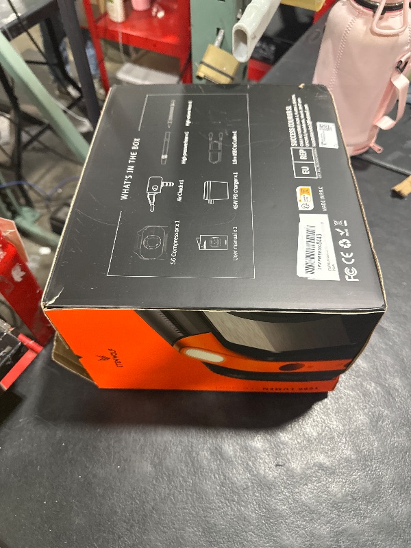Photo 1 of ETENWOLF VORTEX S6 Tire Inflator Portable Air Compressor for Heavy-duty Vehicle, Cordless Air Pump for Car & Inflatables with 19200 mAh Battery, 100% Duty Cycle & Dual Cylinder Bike Pump, Vivid Orange