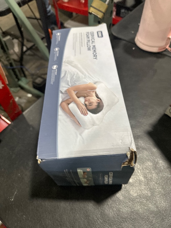 Photo 1 of Osteo Cervical Pillow for Neck Pain Relief, Hollow Design Odorless Memory Foam Pillows with Cooling Case, Adjustable Orthopedic Bed Pillow for Sleeping, Support for Side Back Sleepers