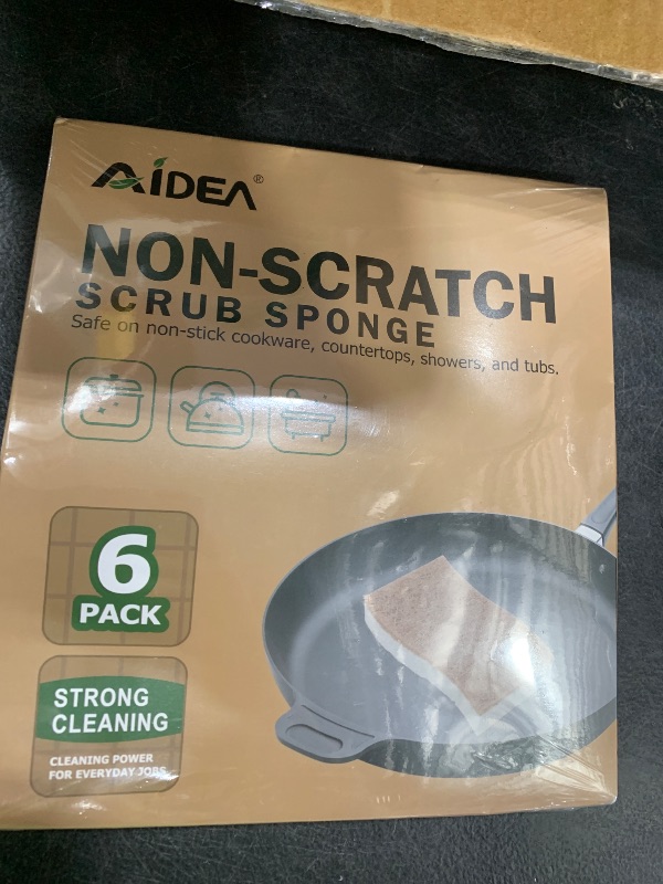 Photo 1 of AIDEA Sponges Non Scratch, 6Count, Natural Sponge for Non Stick Cookware, Sponges Kitchen, Cellulose Scrub Sponge for Dishes, Cleaning Power for Kitchen, Bathroom, Household