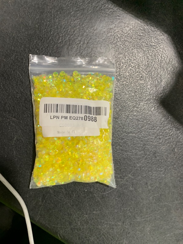 Photo 1 of Niziky 3000PCS 5mm Resin Crystal for Crafts, Jelly AB Lemon Yellow Flatback Rhinestones