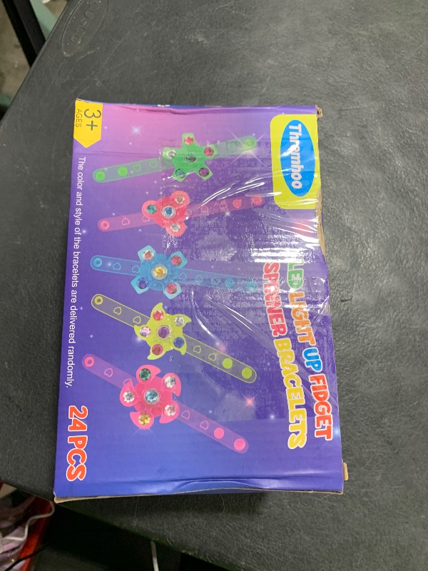 Photo 1 of 24PCS LED Light Up Fidget Spinner Bracelets Glow Party Favors Bulk for Kids 4-8 8-12 Halloween Goodie Treat Bag Stuffers Classroom Treasure Box Toys Carnival Prizes Pinata Filler Birthday Return Gifts