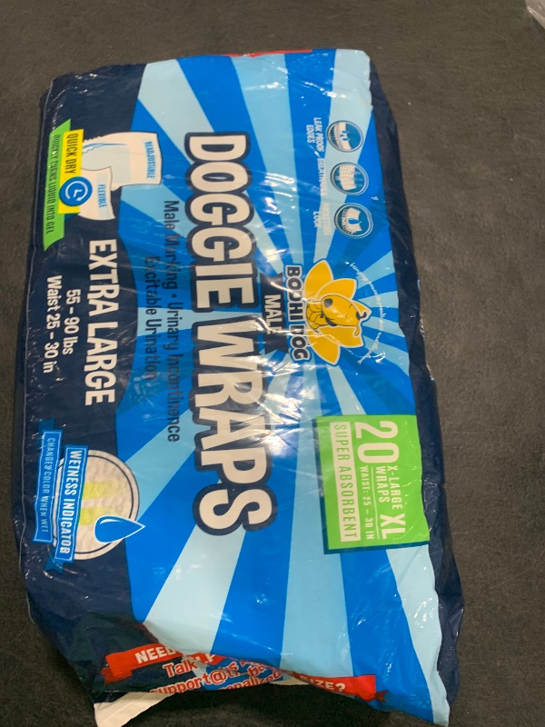 Photo 1 of Bodhi Dog Disposable Male Dog Diapers - Super Absorbent, Leak-Proof Pee Wraps - Adjustable Fit, Comfortable Design, Advanced Moisture Control, and Wetness Indicator - Extra Large (20 Count)