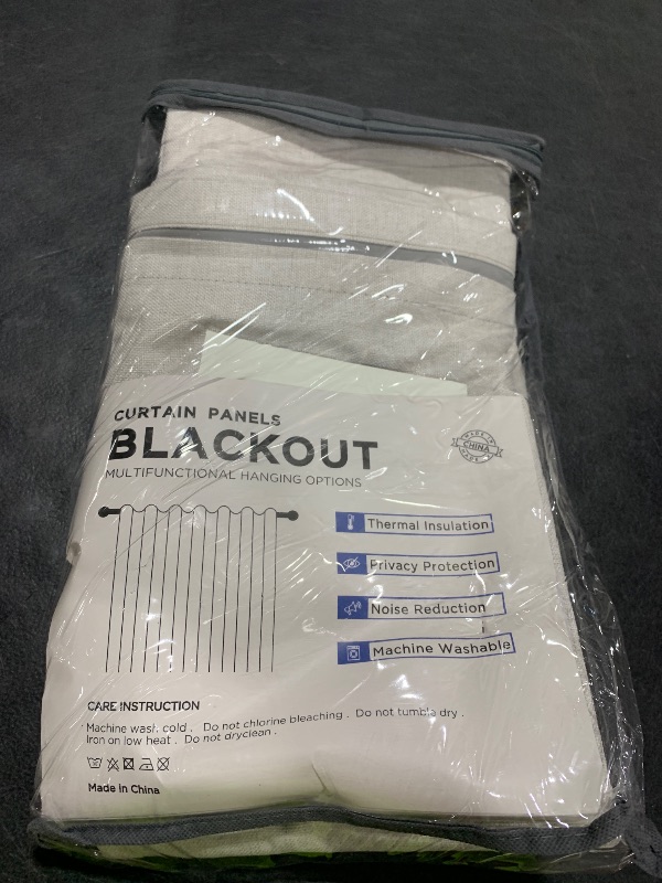 Photo 1 of 100% Blackout Shield Linen Blackout Curtains for Bedroom 63 Inches Long, Back Tab/Rod Pocket Living Room Drapes, Thermal Insulated Blackout Curtains 2 Panels Set, 50" W x 63" L, Beige