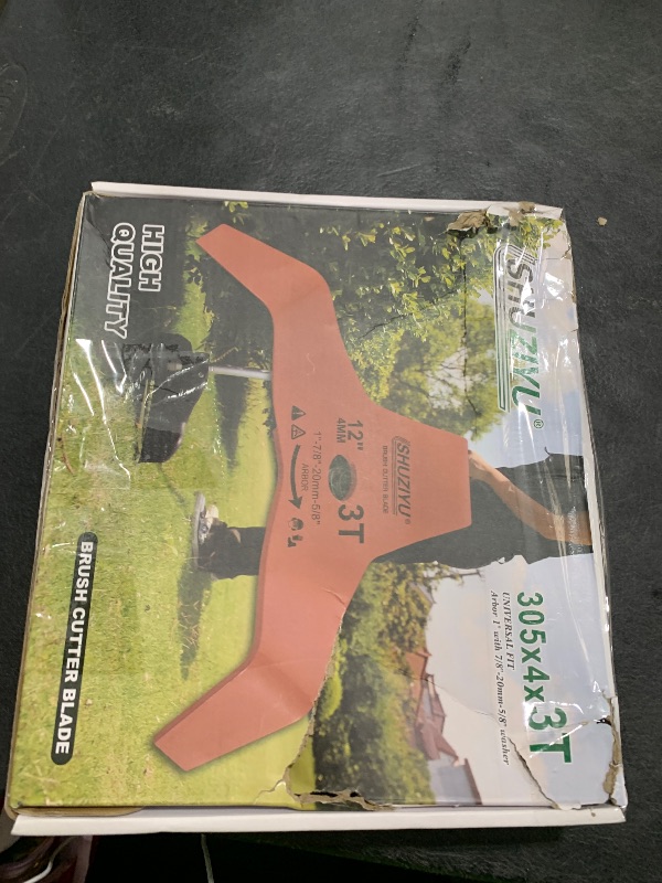 Photo 1 of SHUZIYU, 12", Thickness 4MM-3T Bend, Arbor 1" with 7/8"-20-5/8" Washer, Weed Eater Blade, Heavy Duty Brush Cutter Blade, Steel Blade. Suitable for All Brand of Brush Cutter