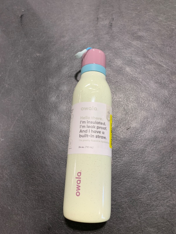 Photo 1 of Owala FreeSip Twist Insulated Stainless Steel Water Bottle with Straw for Sports and Travel, BPA-Free, 24-oz, Confetti