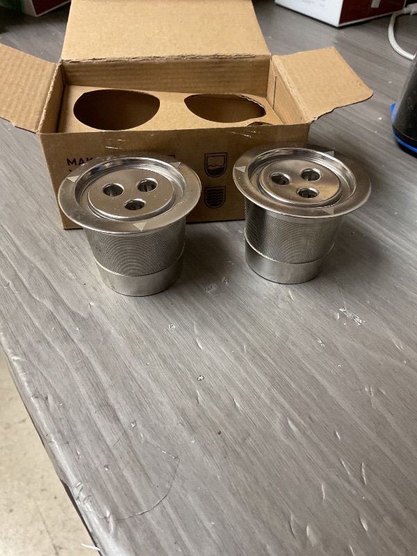 Photo 1 of 2 Pack K Cups Reusable Coffee Pods for Ninja Dual Brew Coffee Maker Stainless Steel Permanent K Cups Filters Coffee Accessories Compatible with Ninja CFP201 CFP301 Dual Brew Pro Machine