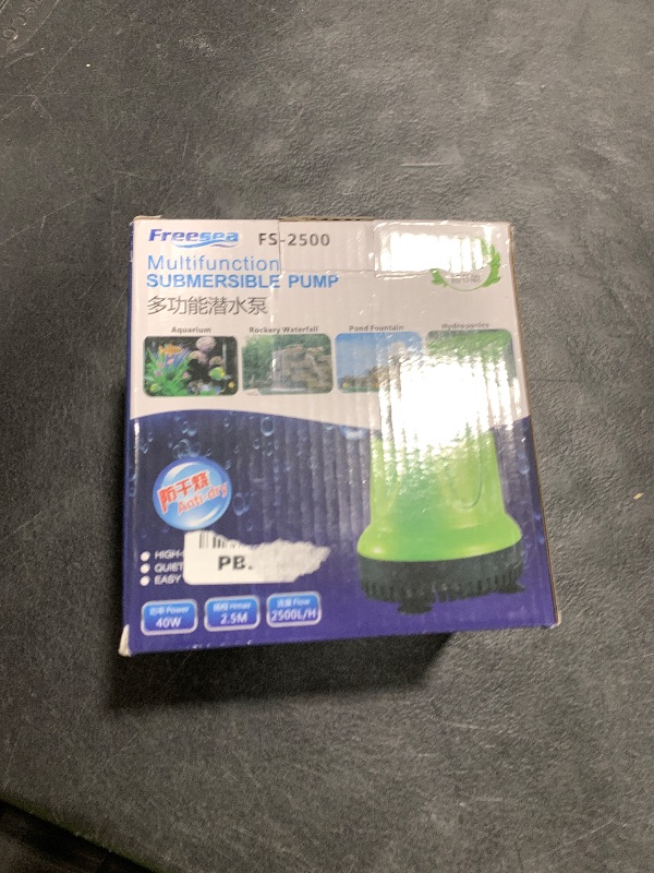 Photo 1 of FREESEA Fountain Submersible Water Pump: 660GPH 40W Small Sump Pump - Pond Pump for Outdoor Hydroponic Statuary Waterfall Aquarium Fish Tank