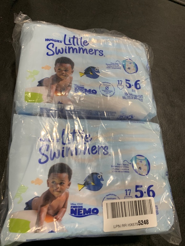 Photo 1 of Huggies Little Swimmers Disposable Swim Diapers, Size 5-6 (32+ lbs), 34 Ct (2 packs of 17), Packaging May Vary