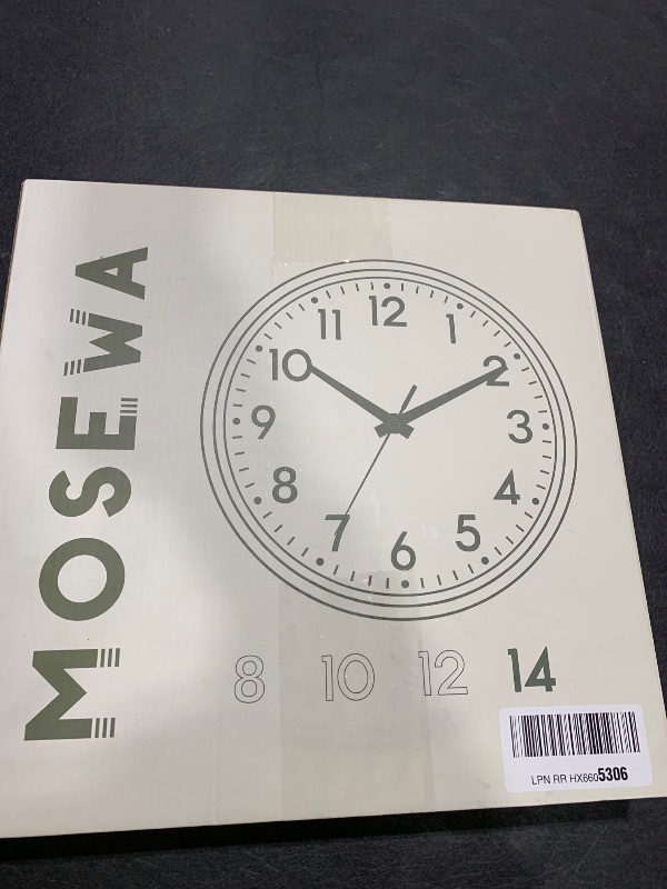 Photo 1 of Mosewa Wall Clock 14 Inch, Battery Operated Non-Ticking Analog Clock Decorative for Kitchen, Bedroom, Office, Home(Gold)