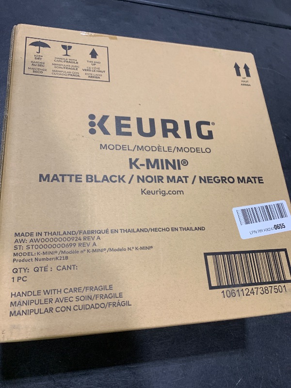Photo 1 of Keurig K-Mini Single Serve K-Cup Pod Coffee Maker, 6 to 12oz Brew size, with Cord Storage, Perfect for Small Spaces, Black