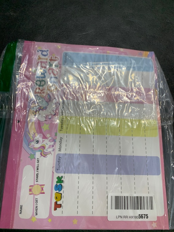Photo 1 of Magnetic Reward Chart for Kids at Home, Behavior Chart Pad with 26 Chore Charts, 1680 Star Stickers, 84 Motivational Stickers to Develop Responsibility & Good Habits (Unicorn)