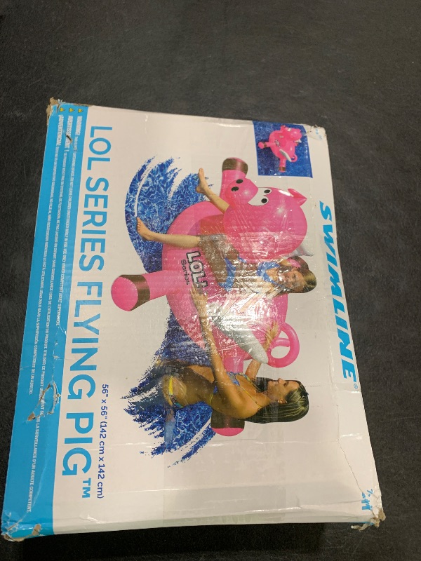 Photo 1 of SWIMLINE ORIGINAL 90266 Giant Inflatable LOL Pig Pool Float | Oversized Ride-On Raft with Stable Legs & Wings | Loung Floatie Perfect for Parties & Cooling