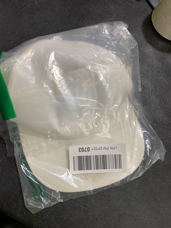 Photo 1 of FEINION Men Flat Brim Adjustable Performance Hat Snapback Laser Perforated Baseball Cap (White)