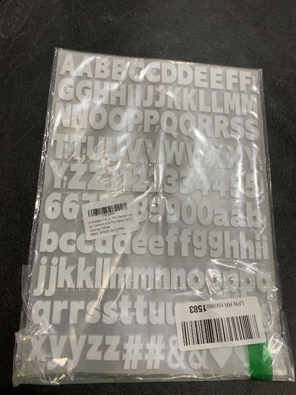 Photo 1 of 1 inch Iron on Letters and Numbers for Clothing, 5 Sheets 755 Pieces Uppercase and Lowercase A-Z, 0-9 - PU Vinyl Heat Transfer Alphabet Stickers for Fabric T-Shirt Designs DIY Crafts