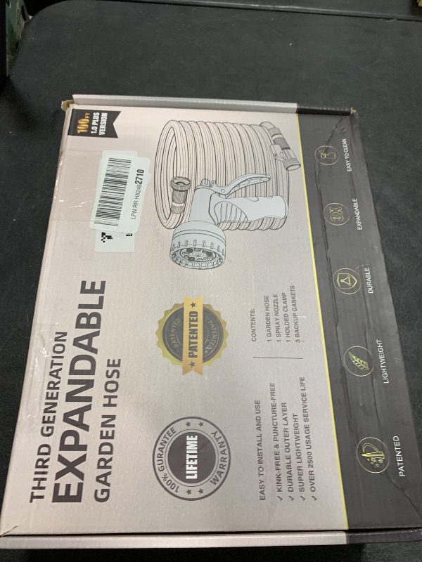 Photo 1 of Garden Hose 100ft, Water Hose, hose with 10 Function Spray Nozzle, Water Hoses No Kink & Leakproof, Easy to Move & Store