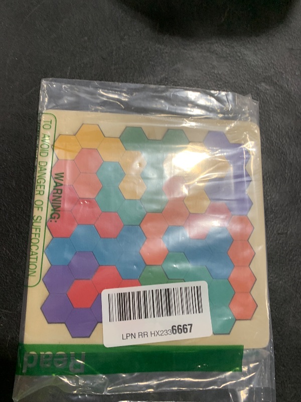 Photo 1 of Coogam Wooden Tangram Puzzle, Color Shape Pattern Jigsaw Brain Teasers 3D Logic IQ Game Geometric Blocks Montessori STEM Educational Toys Gift for All Age