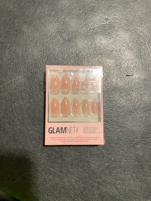Photo 1 of Glamnetic Press On Nails - Sheer Pink | Medium Almond Fake Nails, Sheer Light Pink Neutral, Salon Quality | 15 Sizes - 30 Nail Kit Wtih Glue