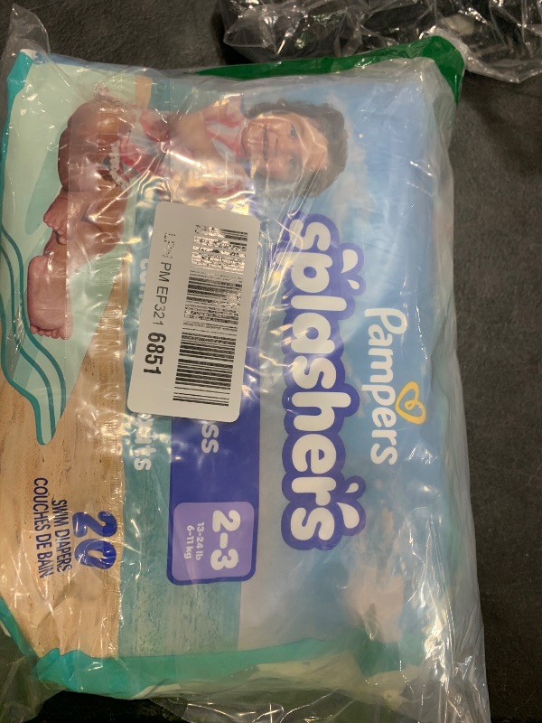 Photo 1 of Pampers Swim Diapers - Splashers - Size 2-3, 20 Count, Gap-Free Disposable Baby Swimming Pants