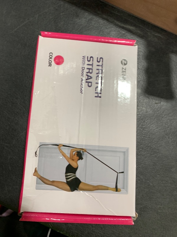 Photo 1 of Stretching Strap With Door Anchor - Stretching Equipment to Improve Legs Flexibility - Splits Trainer For Home Ideal In Ballet, Dance, Cheerleading, Taekwondo, Yoga, Pole Dancing & Gymnastics (Pink)