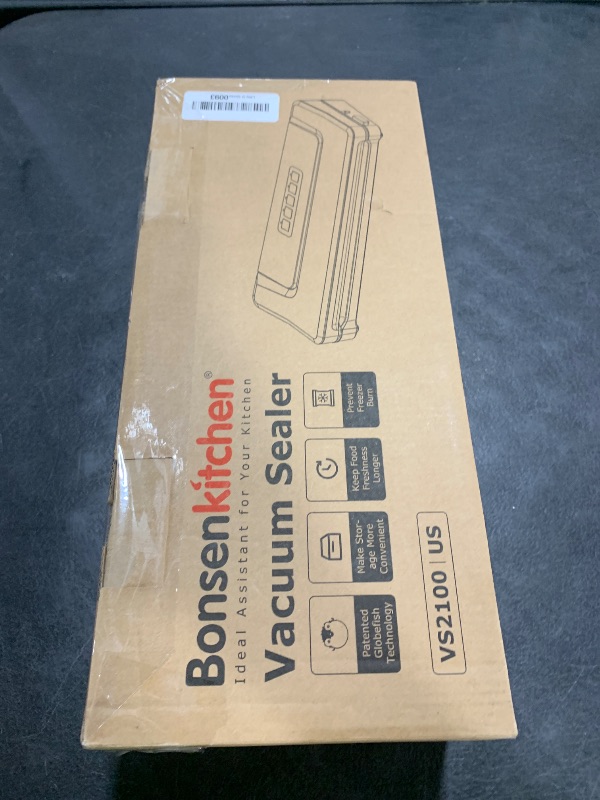 Photo 1 of [Updated 2025] Bonsenkitchen Vacuum Sealer Machine + 40 Vacuum Bags, Fast-Compact/Multi-Functional Food Vacuum Sealer with External Vacuum System, Silver