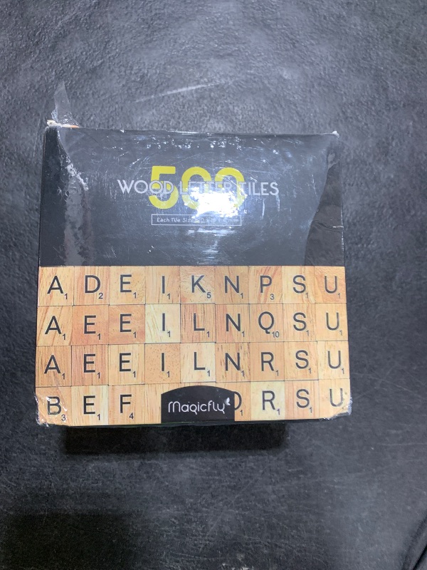 Photo 1 of 500 Pieces Letter Tiles, Magicfly Wooden Scrabble Tiles for Crafts, A-Z Capital Wood Letters for Crafts, Spelling,Scrabble Crossword Game
