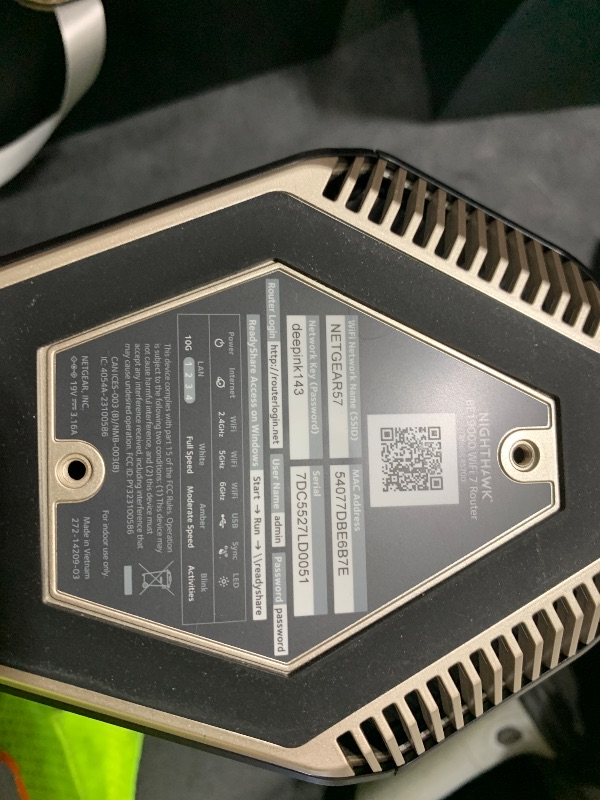 Photo 1 of NETGEAR Nighthawk Tri-Band WiFi 7 Router (RS700S) - Security Features, BE19000 Wireless Speed (up to 19 Gbps) – 10 Gig Internet Port - Covers up to 3,500 sq. ft. – 1-Year Armor & Free Expert Help