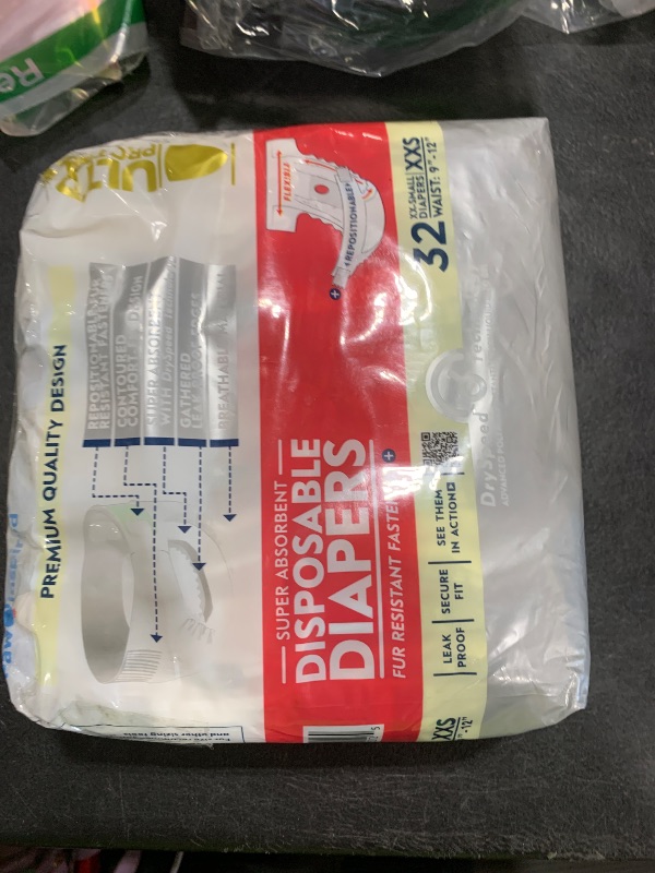 Photo 1 of Paw Inspired Disposable Dog Diapers, Female Dog Diapers Ultra Protection, Diapers for Dogs in Heat, Excitable Urination, or Incontinence, XXS 32 Count