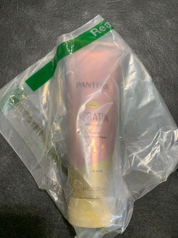 Photo 1 of Pantene Keratin Leave-In Conditioner with Argan Oil, Protein Treatment for Dry, Damaged & Color-Treated Hair, Repairs Split Ends & Protects from Damage, Formaldehyde-Free, 8.4 Fl Oz