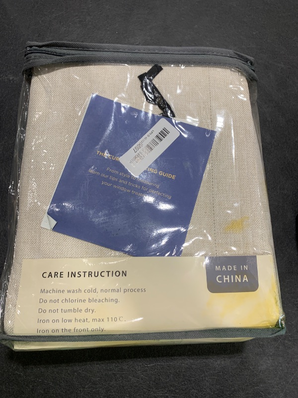 Photo 1 of 100% Blackout Shield Linen Blackout Curtains for Bedroom 96 Inches Long, Back Tab/Rod Pocket Living Room Drapes, Thermal Insulated Blackout Curtains 2 Panels Set, 50" W x 96" L,Cream