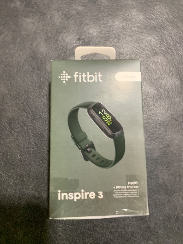 Photo 1 of Fitbit Inspire 3 Health &-Fitness-Tracker with Stress Management, Workout Intensity, Sleep Tracking, 24/7 Heart Rate and more, Midnight Zen/Black One Size (S & L Bands Included)