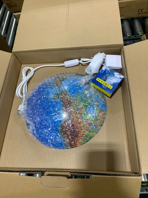 Photo 1 of Interactive World Globe for Adults - Large 13 Inch Globe with Stand - Earth Globe with Illuminated Constellations Light Up at Night - Geographic Map for Kids - Educational Learning Gift - Compass to navigate it!