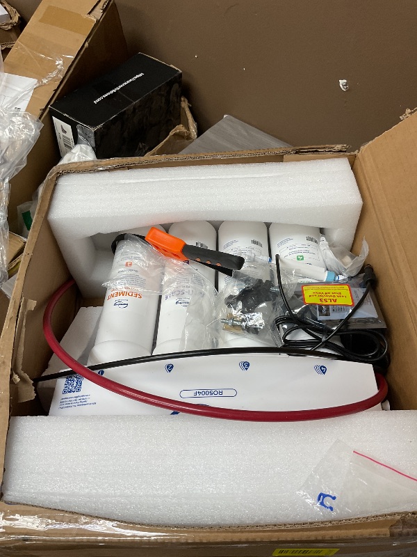 Photo 1 of iSpring RO5004F Reverse Osmosis Water Filter with UV, 500 GPD RO System Under Sink, 2:1 Pure to Drain, Tankless RO Water Filtration System with Boost Pump, Filter Life Monitor, Reduces PFAS, TDS, Lead