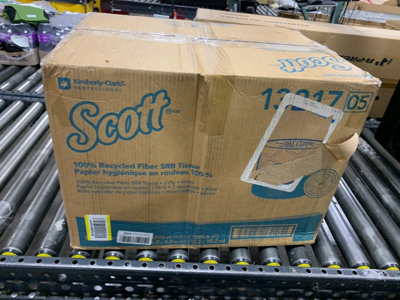 Photo 1 of Scott Professional 100% Recycled Fiber Standard Roll Bulk Toilet Paper (13217), 2-Ply, Elevated Design, White, Individually Wrapped (80 Rolls of 473 Sheets, 37,840 Sheet Total)